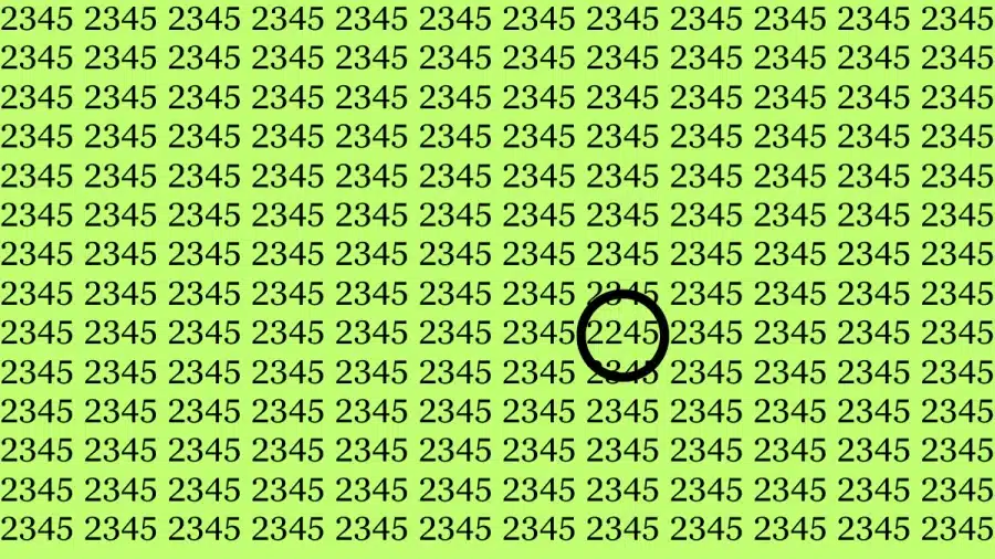 Test di illusione ottica del cervello: se avete occhi d'aquila, trovate il numero 2245 da 2345 in 10 secondi. Test di illusione ottica del cervello: se hai gli occhi dell'aquila, trova il numero 2245 da 2345 in 10 secondi