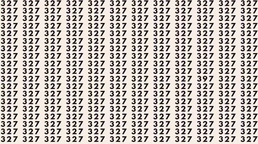 Test di illusione ottica: se avete occhi d'aquila, riuscite a trovare il numero 397 su 327 in 7 secondi? Test di illusione ottica: se avete occhi d'aquila, riuscite a trovare il numero 397 su 327 in 7 secondi?