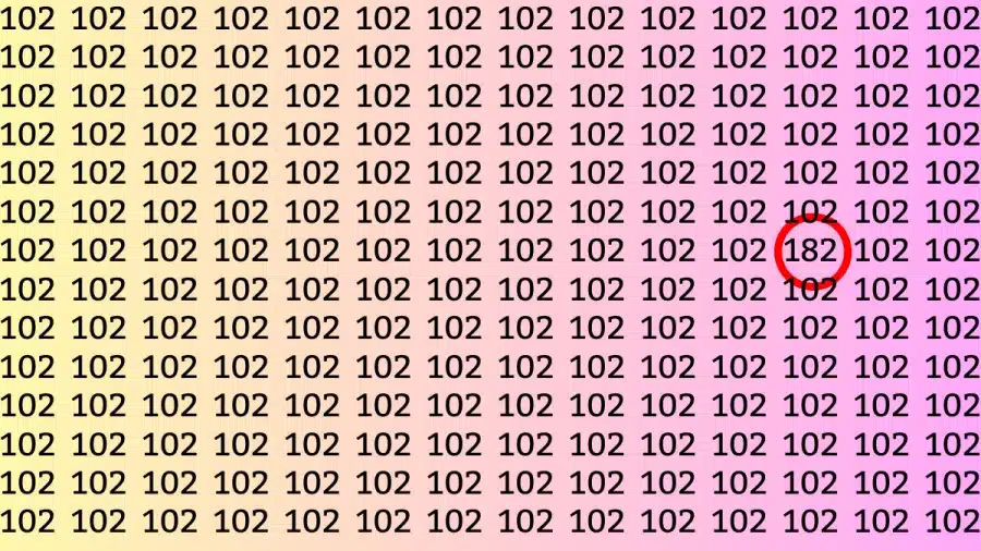 Test di illusione ottica del cervello: se hai la vista acuta, trova il numero 182 da 102 in 12 secondi. Test di illusione ottica del cervello: se hai gli occhi acuti, trova il numero 182 da 102 in 12 secondi