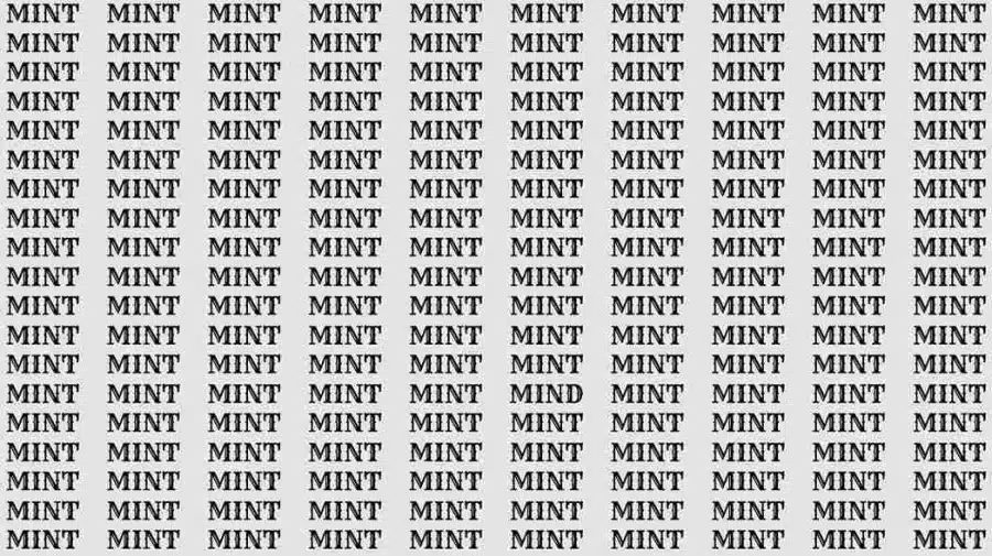 Test di illusione ottica: se avete occhi d'aquila, trovate la parola  Test di illusione ottica: se hai gli occhi di un'aquila, trova la parola Mind in Mint entro 10 secondi.