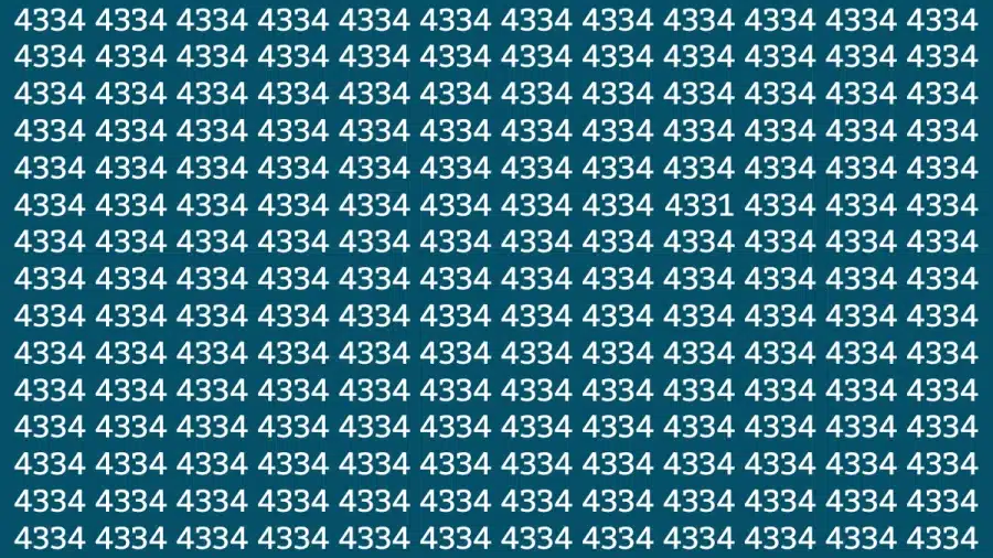 Test di osservazione: Riesci a trovare il numero 4331 in 4334 in 10 secondi? Test di osservazione: Riesci a trovare il numero 4331 in 4334 in 10 secondi?