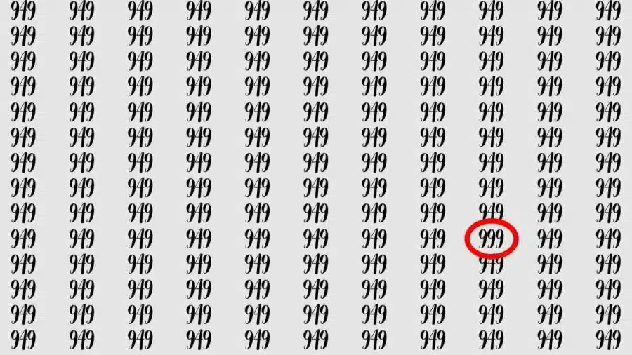 Illusione ottica: Se avessi occhi d'aquila, troveresti 999 su 949 in 7 secondi? Illusione ottica: Se avessi occhi d'aquila, troveresti 999 su 949 in 7 secondi?