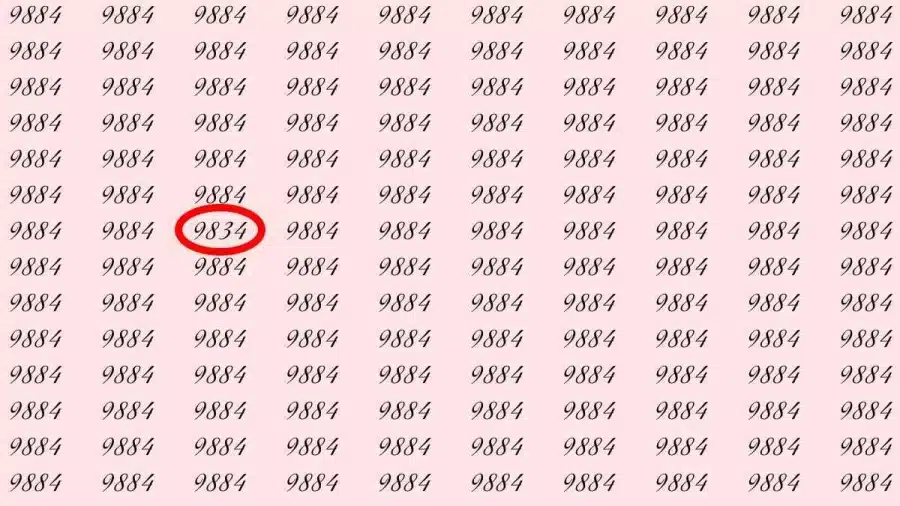 Illusione ottica: Se avete occhi acuti, riuscite a trovare 9834 da 9884 in 10 secondi? Illusione ottica: Se hai la vista acuta, riesci a trovare 9834 da 9884 in 10 secondi?