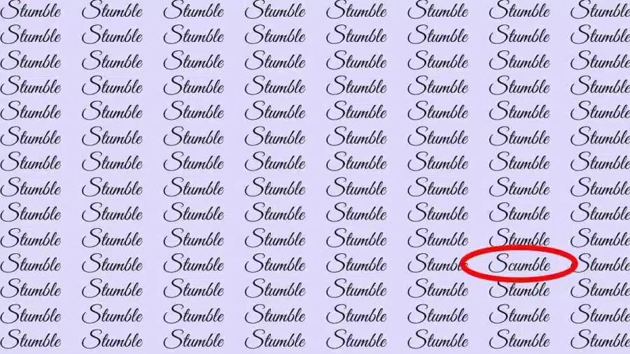 Test di osservazione: Trova la parola Scumble in Stumble in 6 secondi Test di osservazione: Trovare la parola Scumble in Stumble in 6 secondi
