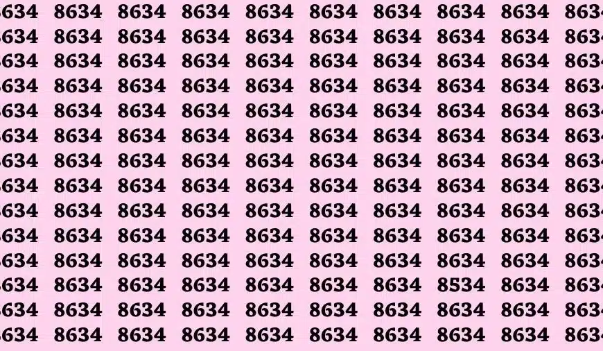 Test di abilità di osservazione: se avete gli occhi acuti, trovate il numero 8534 tra 8634 in 15 secondi.