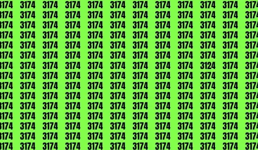 Test cerebrale di illusione ottica: se avete gli occhi dell’aquila, trovate il numero 3124 tra 3174 in 15 secondi