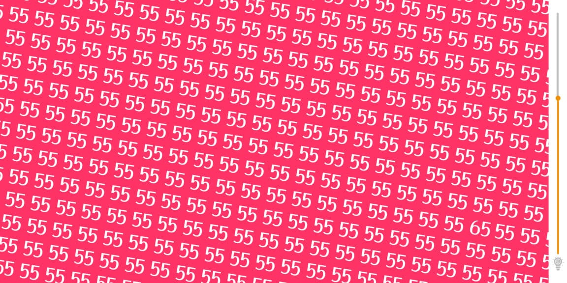 Test di pensiero: trova il numero 65 tra 55 in 15 secondi
