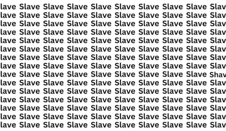 Illusione ottica: Se hai gli occhi dell’aquila trova la parola Shave tra Slave in 12 secondi