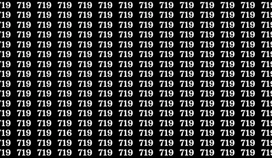 Illusione ottica: Se hai gli occhi di un falco trova il numero 716 tra 719 in 12 secondi