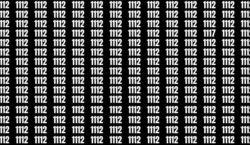 Test dell’occhio per illusione ottica: se hai gli occhi acuti, trova il numero 1117 tra 1112 in 15 secondi