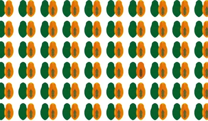 Test oculare di illusione ottica: Cerca di trovare la papaya strana in questa immagine