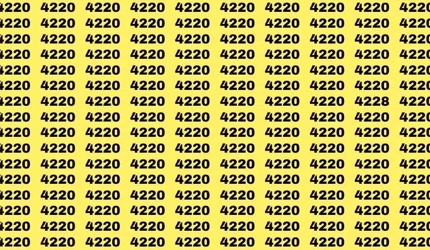 Test ottico dell’occhio: se avete gli occhi dell’aquila trovate il numero 4228 in 18 secondi