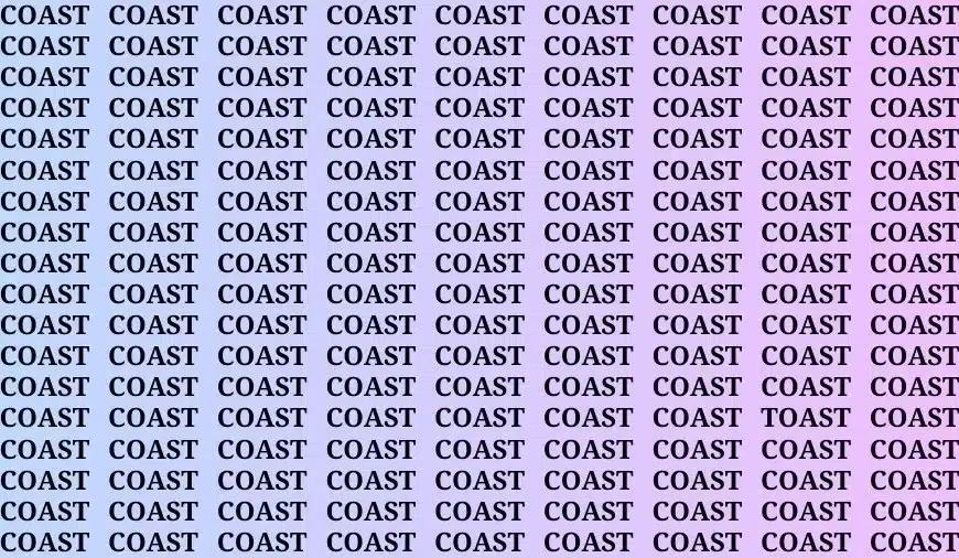 Test visivo dell’illusione ottica: se hai gli occhi acuti trova la parola Toast tra le coste in 16 secondi