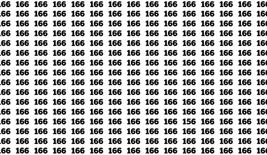Test visivo dell’illusione ottica: se hai gli occhi acuti, trova il numero 156 in 16 secondi