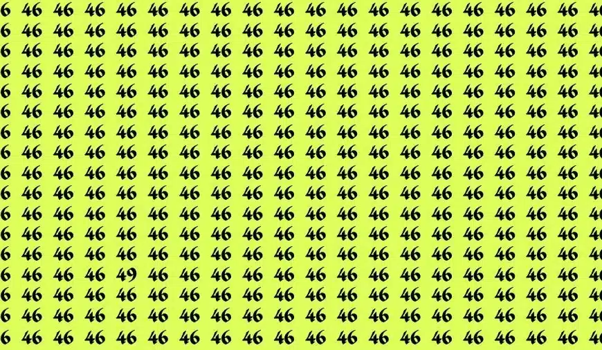 Test visivo di osservazione: se avete una visione 50/50 trovate il numero 49 tra 46 in 18 secondi