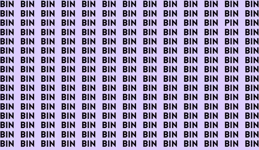 Illusione ottica Individuare la parola Pin in 10 secondi