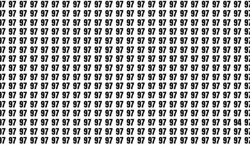 Solo occhi acuti possono trovare il numero 94 tra 97 in 10 secondi