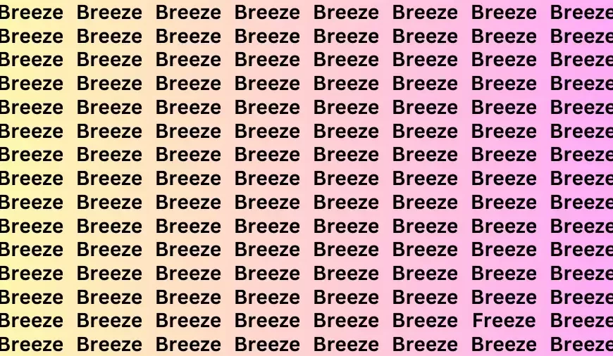 Test della vista per illusioni ottiche: se avete una visione 50/50 trovate la parola Freeze in 12 secondi