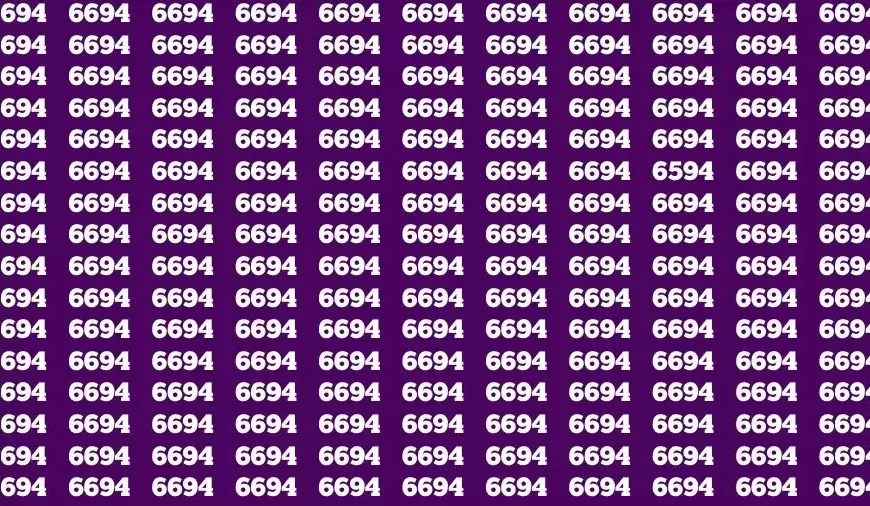 Test visivo dell’illusione ottica: se avete gli occhi acuti trovate il numero 6594 in 14 secondi