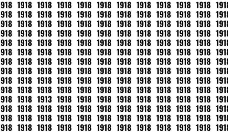 Test di illusione ottica del cervello: se hai gli occhi acuti trovi il numero 1913 tra i 1918 in 7 secondi?