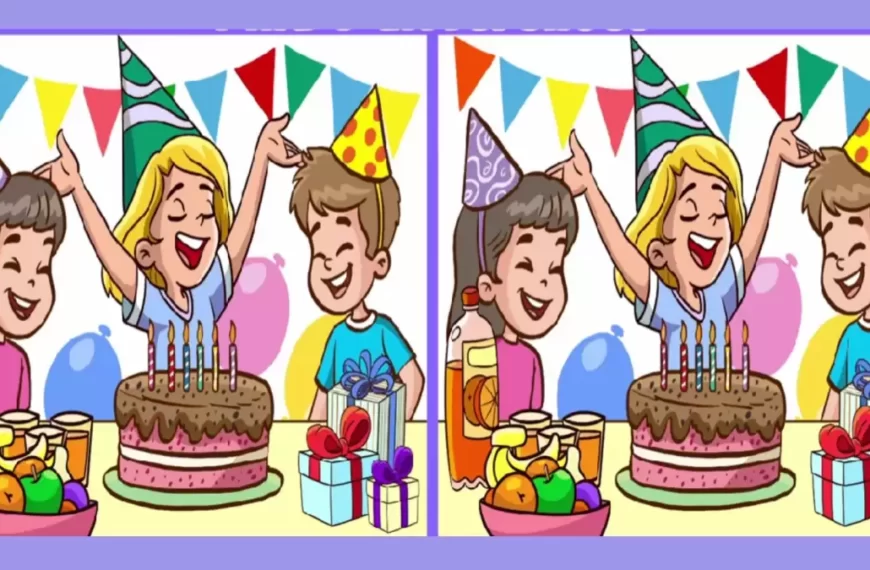 Puzzle di illusione ottica per individuare le differenze: individua 3 differenze tra le due immagini della festa di compleanno in 15 secondi!