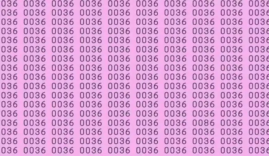 Test cerebrale di illusione ottica: se hai gli occhi acuti trovi il numero 0086 tra lo 0036 in 7 secondi?