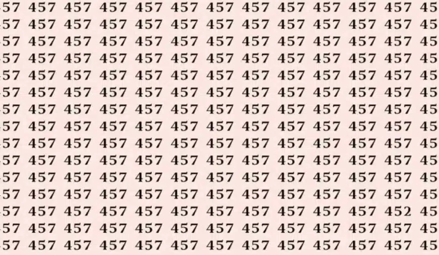 Test di capacità di osservazione: se hai gli occhi acuti trovi il numero 452 tra 457 in 12 secondi?
