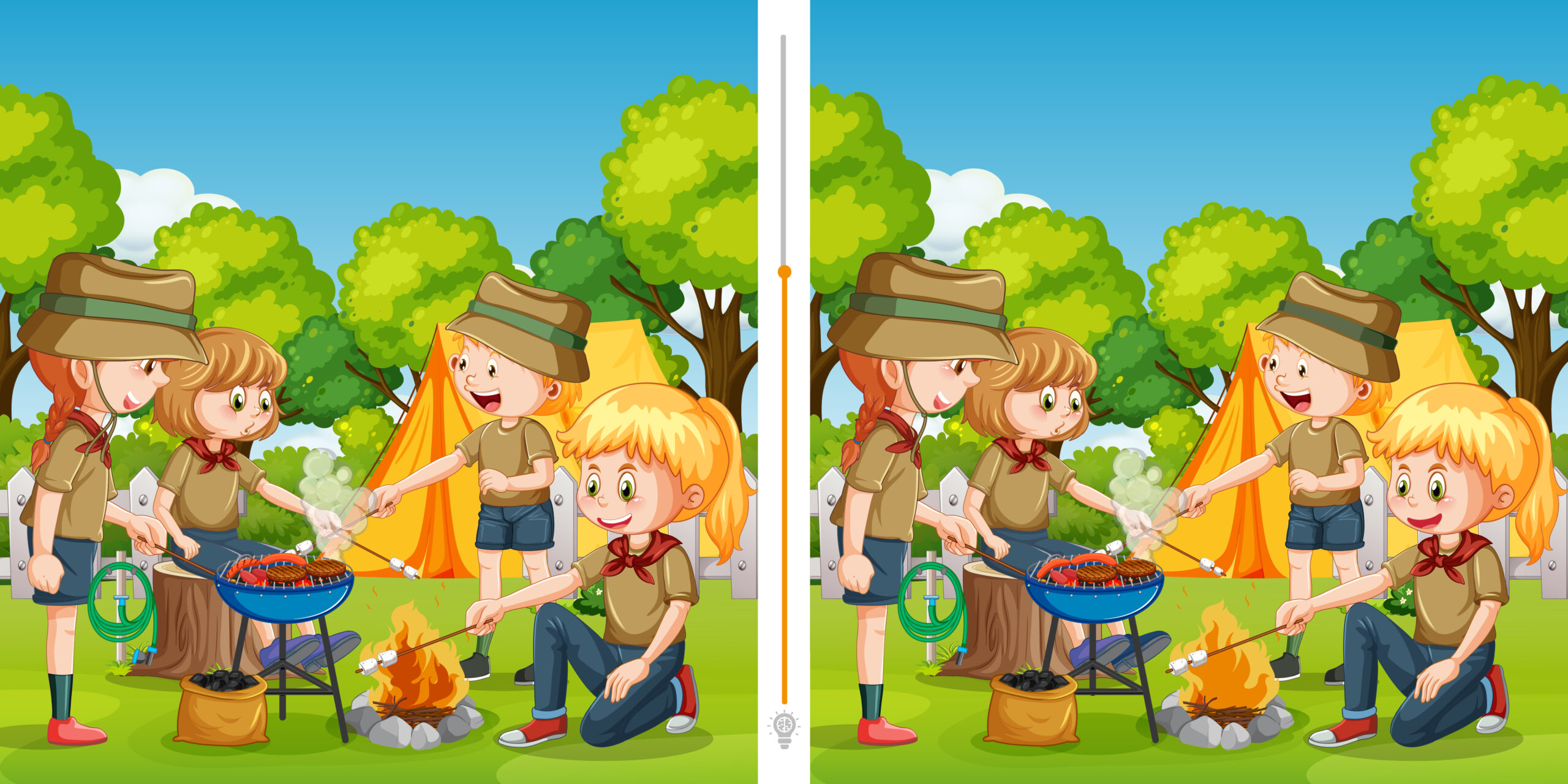 Sfida visiva: 60 secondi per trovare 12 differenze in questa immagine del campeggio!