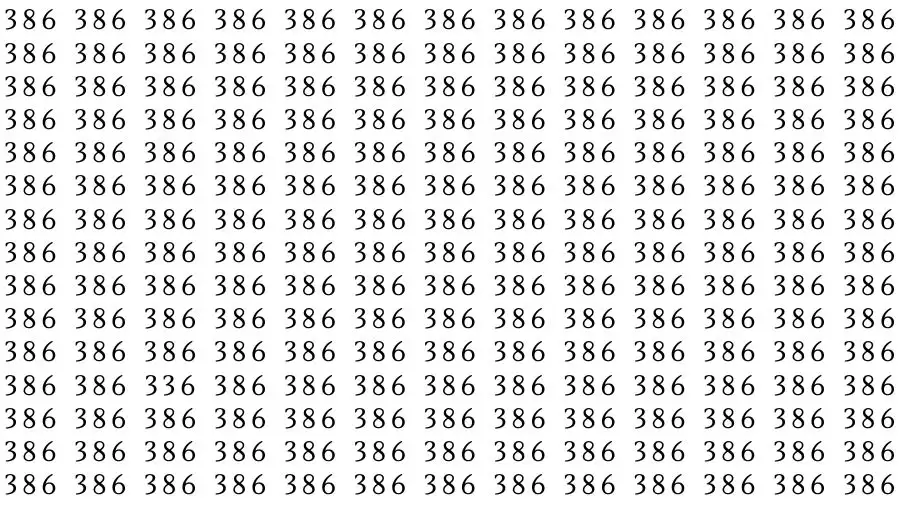 Test di osservazione: Se avete occhi d'aquila, riuscite a trovare il numero 336 tra i 386 in 12 secondi? Test di osservazione: Se avete occhi d'aquila, riuscite a trovare il numero 336 tra i 386 in 12 secondi?