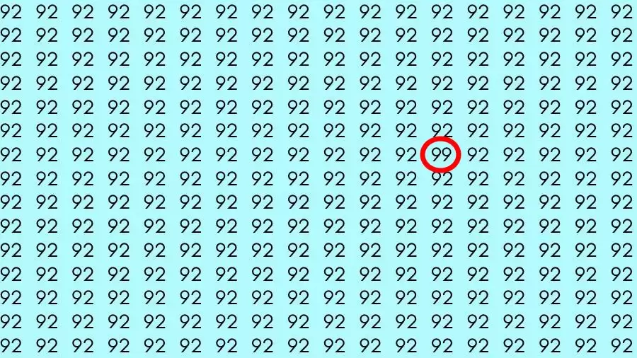 Test di illusione ottica del cervello: se hai gli occhi dell'aquila, riesci a trovare il numero 99 tra 92 in 15 secondi?