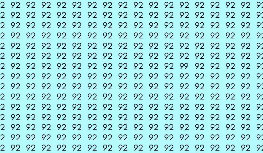 Test cerebrale di illusione ottica: se hai gli occhi dell’aquila trovi il numero 99 tra i 92 in 15 secondi?