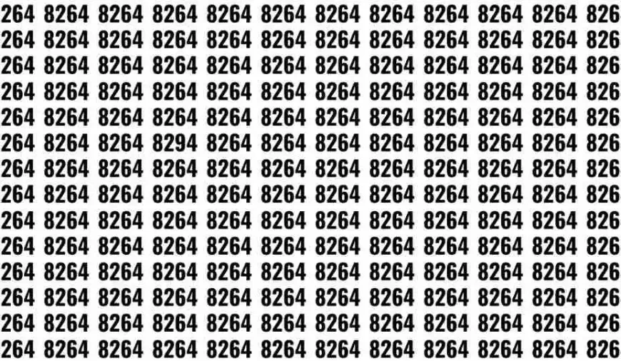 Test di capacità di osservazione: se hai gli occhi dell’aquila, puoi trovare il numero 8294 tra 8264 in 10 secondi?