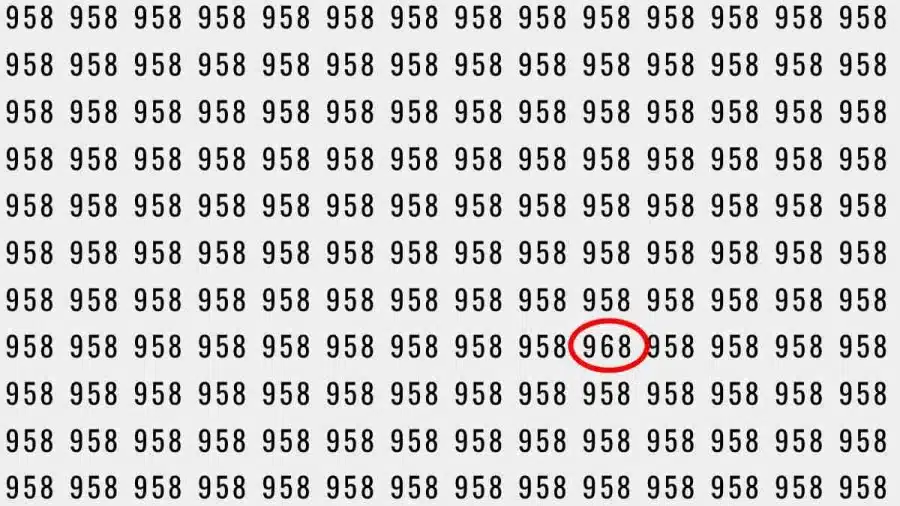 Test di illusione ottica del cervello: se hai una vista acuta, riesci a trovare il numero 968 tra 958 in 7 secondi?