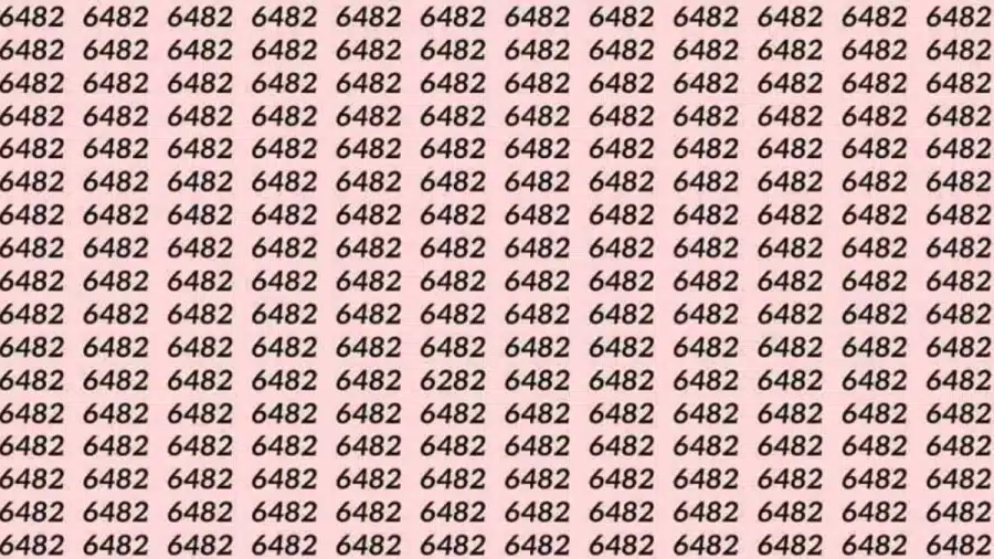 Test di osservazione: Se avete occhi d'aquila, riuscite a trovare il numero 6282 tra 6482 in 6 secondi?