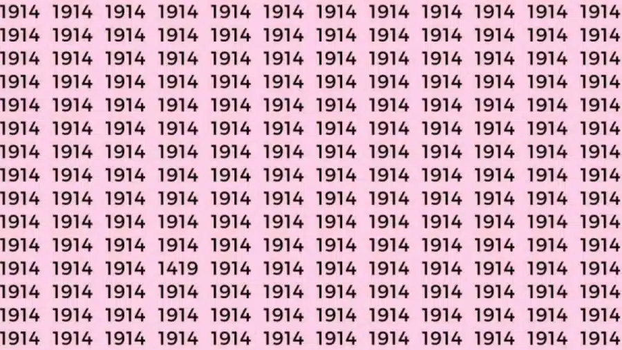 Test di illusione ottica del cervello: se avete occhi acuti, riuscite a trovare il numero 1419 nel 1914 in 7 secondi?