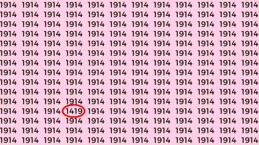 Test di illusione ottica del cervello: se avete occhi acuti, riuscite a trovare il numero 1419 nel 1914 in 7 secondi?