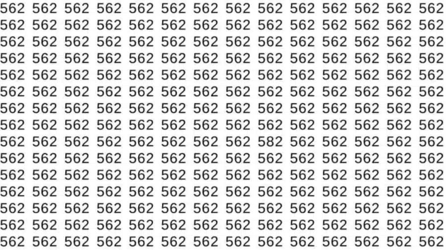 Test di osservazione: Se avete occhi acuti, riuscite a trovare il numero 582 tra 562 in 7 secondi? Test di osservazione: Se hai la vista acuta, riesci a trovare il numero 582 tra 562 in 7 secondi?