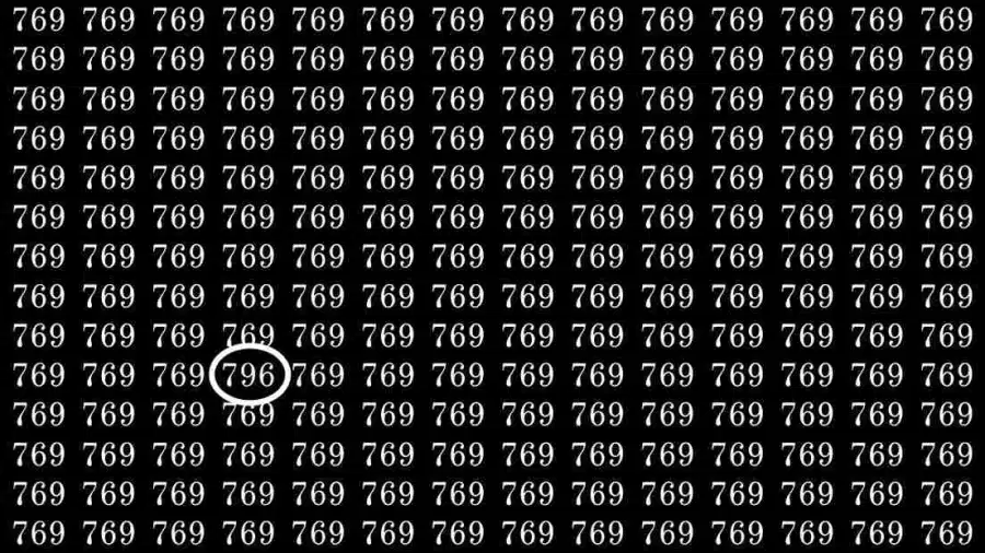 Test di illusione ottica del cervello: se hai gli occhi dell'aquila, trova il numero 796 da 769 in 7 secondi