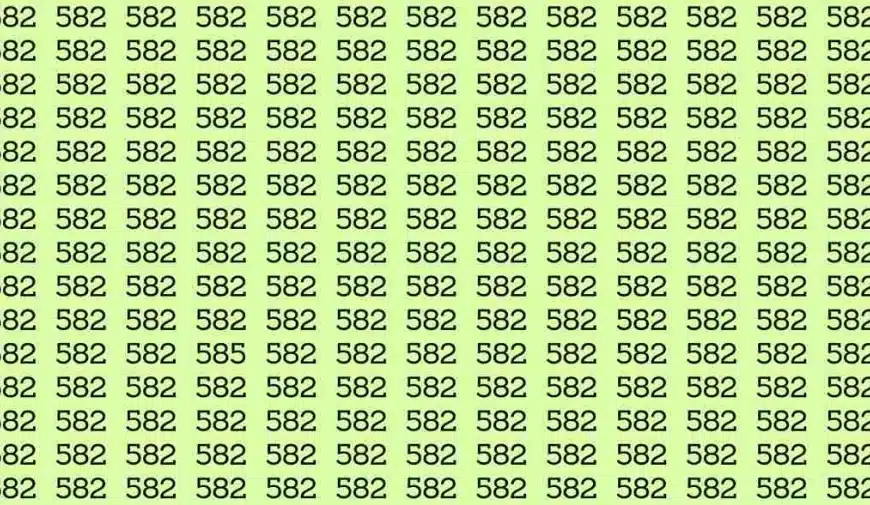 Test cerebrale di illusione ottica: se hai gli occhi acuti trovi il numero 585 tra 582 in 6 secondi?