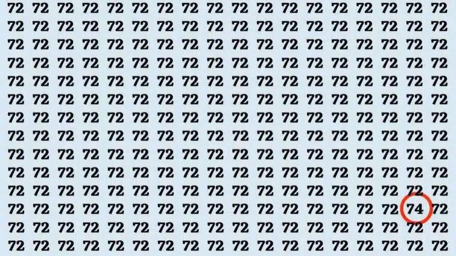 Test di illusione ottica del cervello: se hai la vista acuta, trova il numero 74 in 15 secondi