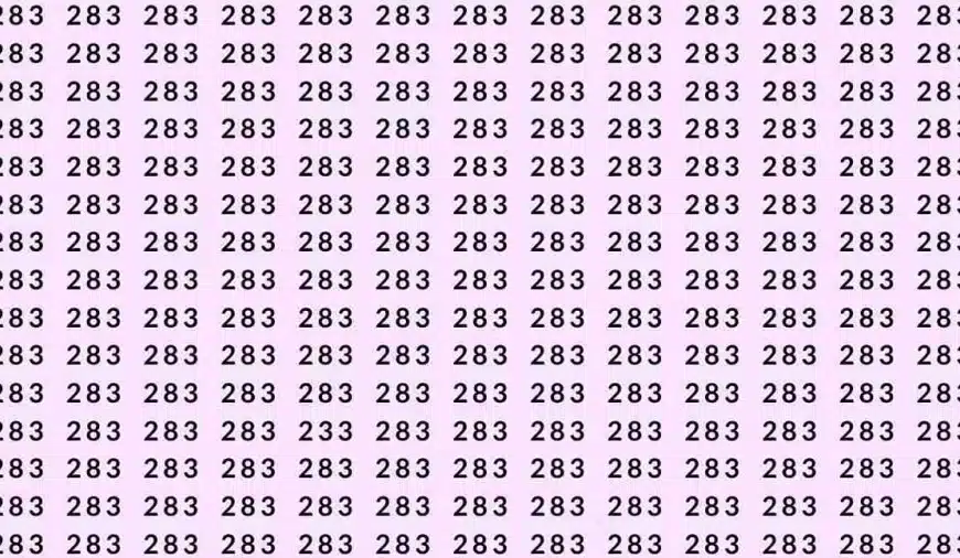 Test di capacità di osservazione: se avete gli occhi dell’aquila, potete trovare il numero 233 tra 283 in 9 secondi?