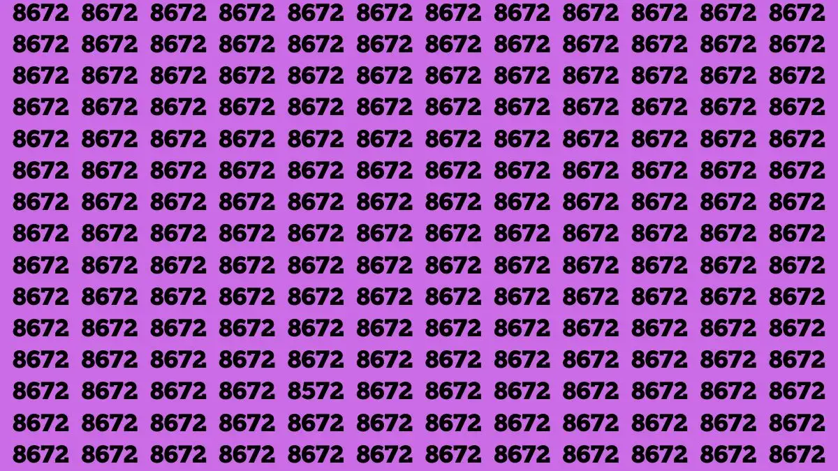Test di osservazione: se hai gli occhi acuti, trova il numero 8572 da 8672 in 15 secondi