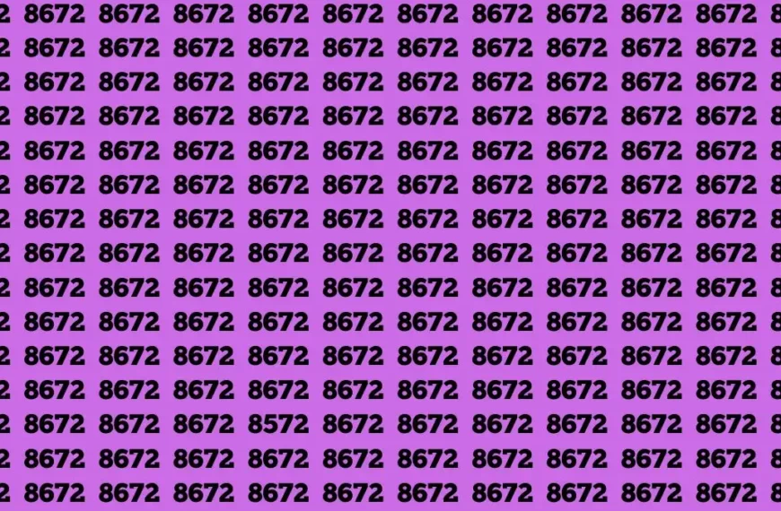 Test di abilità di osservazione: se avete occhi acuti, trovate il numero 8572 tra 8672 in 15 secondi.