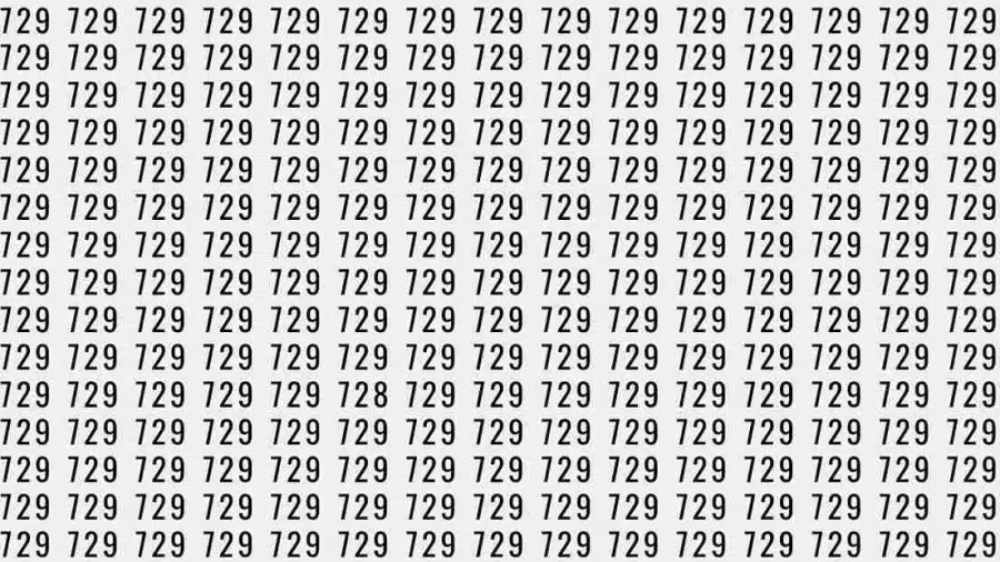 Test di osservazione: Se avete occhi d'aquila, riuscite a trovare il numero 728 tra 729 in 7 secondi?