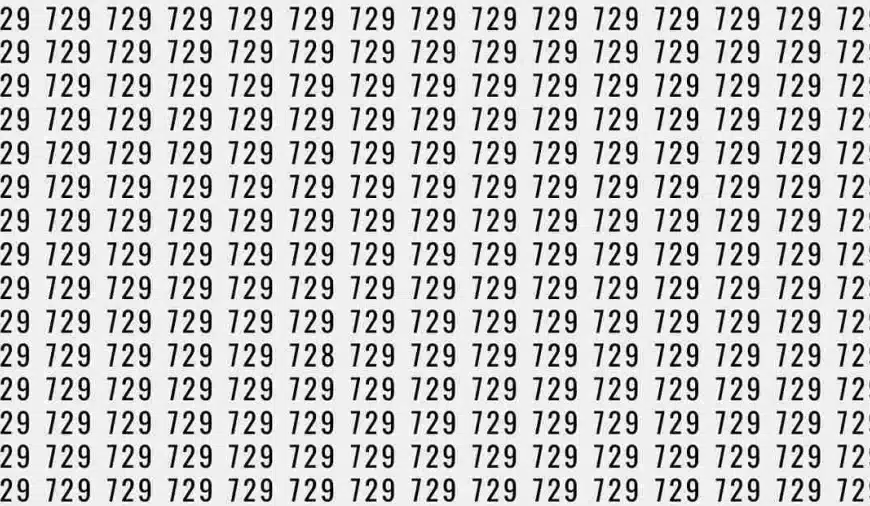 Test di capacità di osservazione: se avete gli occhi dell’aquila, trovate il numero 728 tra i 729 in 7 secondi?