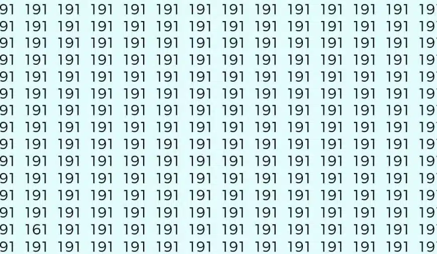 Test cerebrale di illusione ottica: se hai gli occhi acuti trovi il numero 161 tra i 191 in 6 secondi?