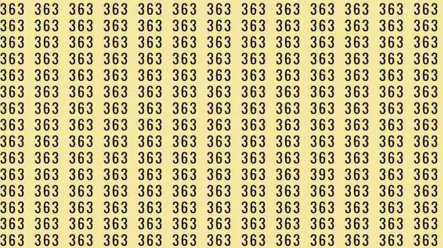 Test cerebrale di illusione ottica: se avete occhi d'aquila, riuscite a trovare il numero 393 tra 363 in 9 secondi? Test di illusione ottica del cervello: se avete occhi d'aquila, riuscite a trovare il numero 393 tra 363 in 9 secondi?