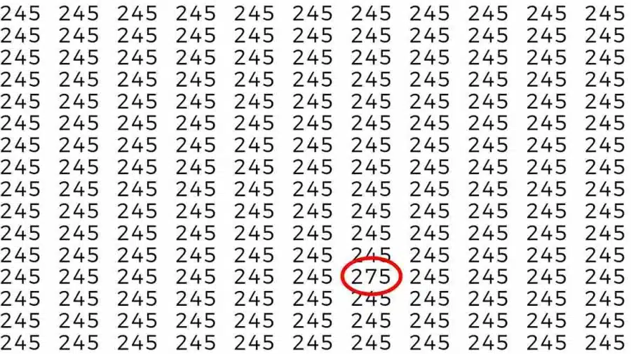 Illusione ottica: Riesci a trovare 275 su 245 in 9 secondi? Illusioni ottiche Spiegazioni e soluzioni