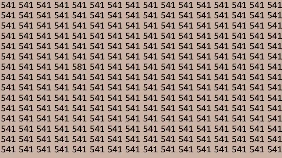Test cerebrale di illusione ottica: se hai occhi d'aquila, trova il numero 581 da 541 in 12 secondi Test di illusione ottica del cervello: se hai gli occhi dell'aquila, trova il numero 581 da 541 in 12 secondi