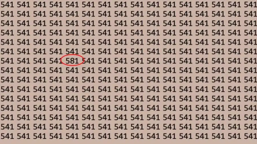 Test cerebrale di illusione ottica: se avete occhi d'aquila, trovate il numero 581 da 541 in 12 secondi Test di illusione ottica del cervello: se hai gli occhi dell'aquila, trova il numero 581 da 541 in 12 secondi